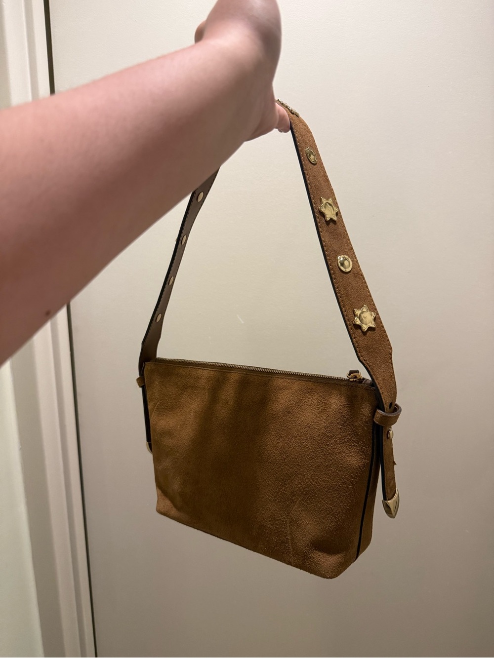 NWT Madewell Brown Suede Shoulder Bag - Picture 4 of 6